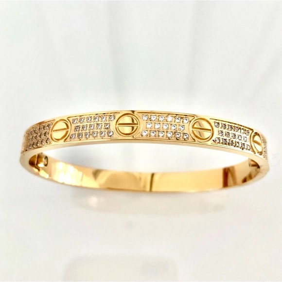 Gold Pavé Screw Bracelet Classic Model